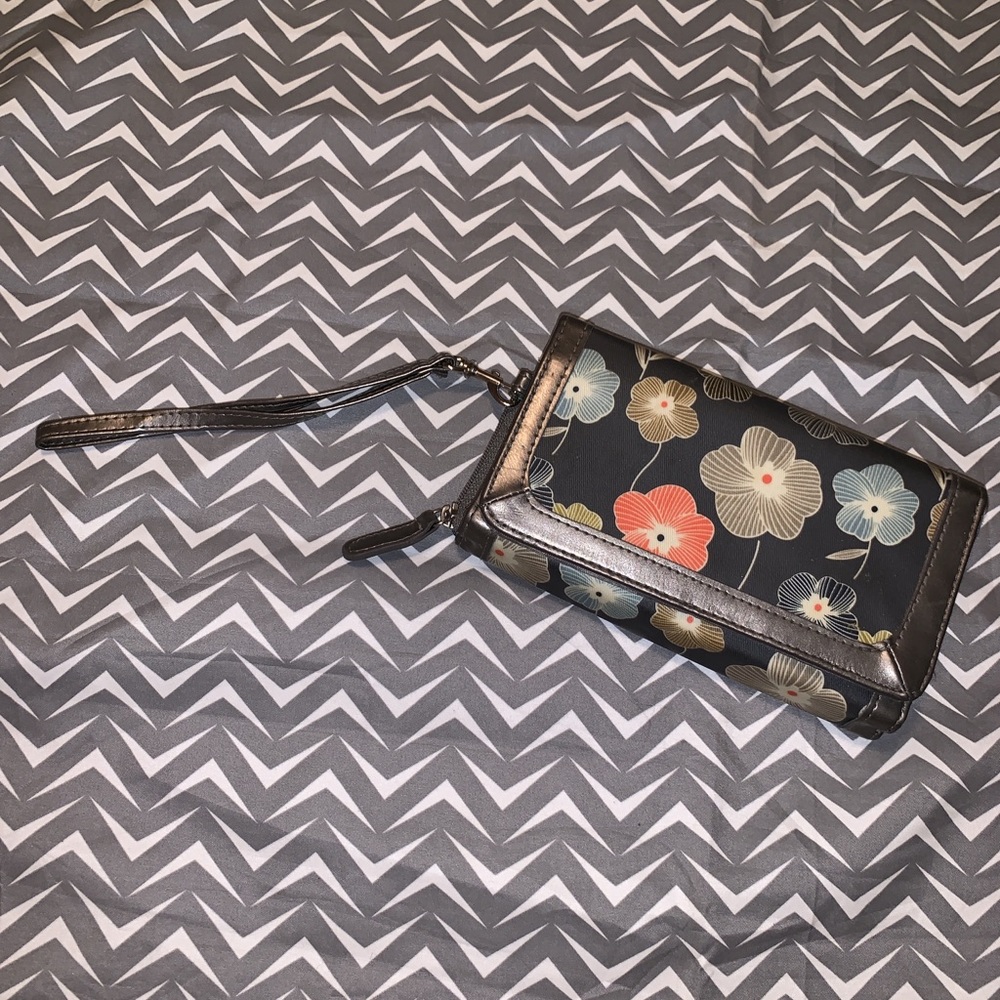 Floral Pewter Wallet